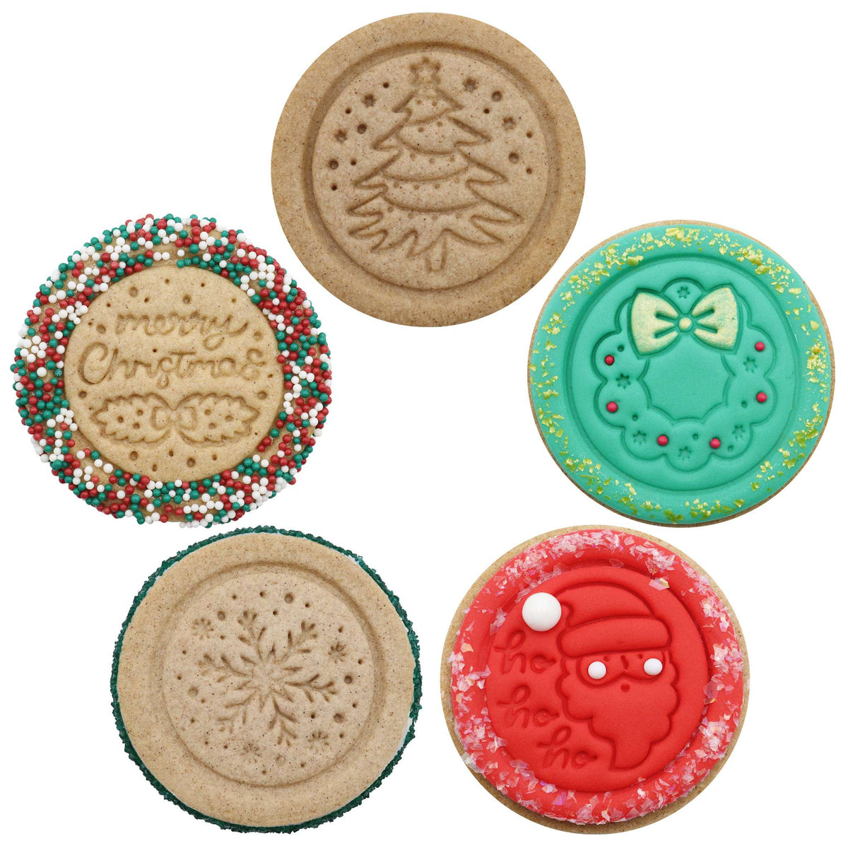 Navidad Set de 7 Sellos en Relieve para Galletas - Es la época