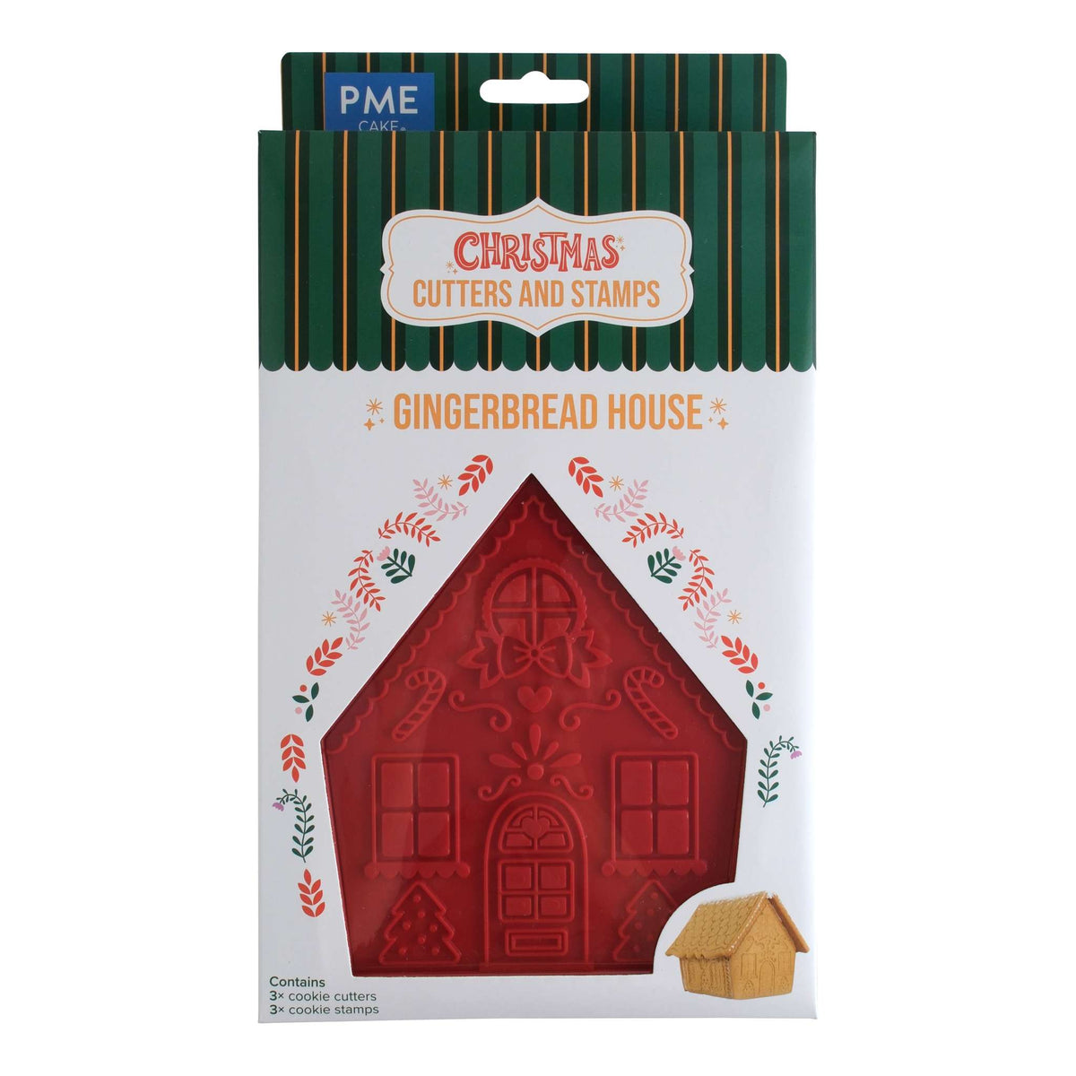 Navidad Cortadores y Sellos de Galletas - Casa de Jengibre (Set de 3)