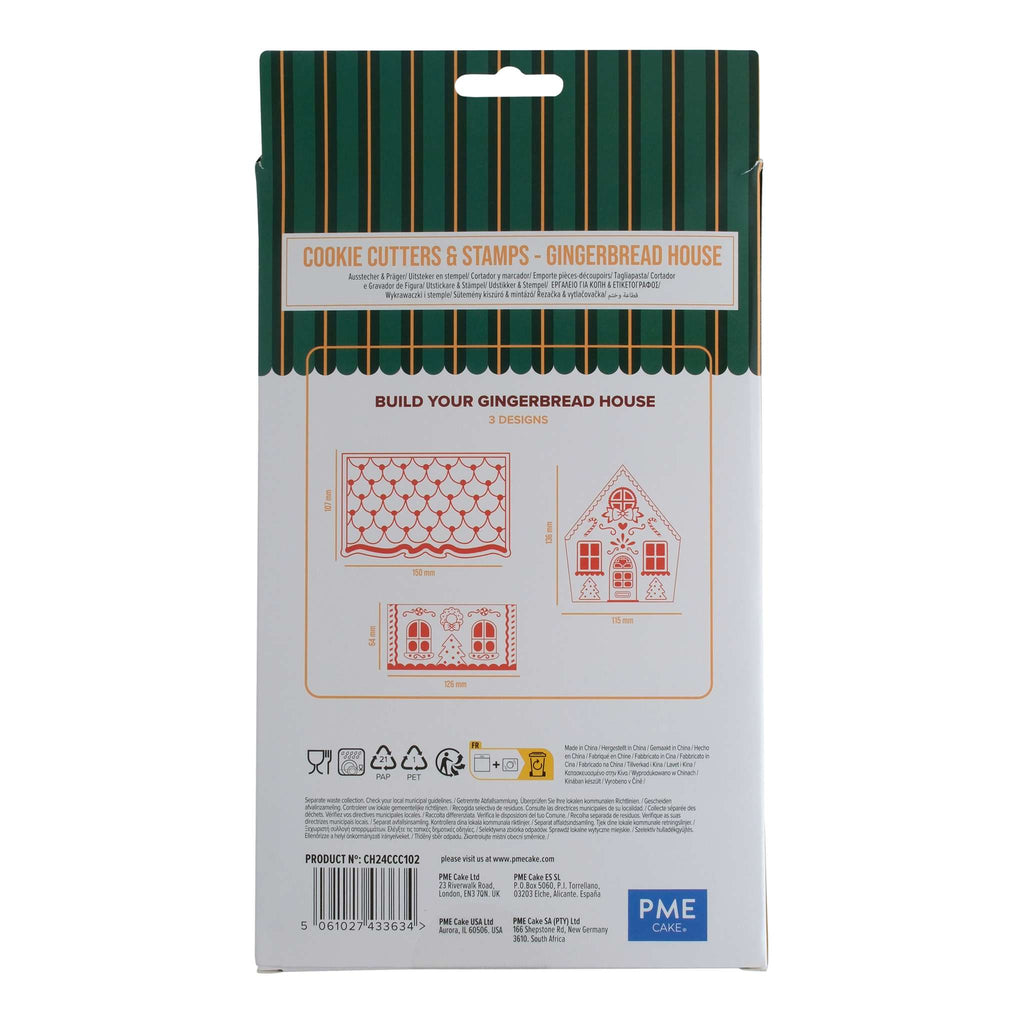 Gingerbread House Cookie Cutters & Stamps Set Of 3