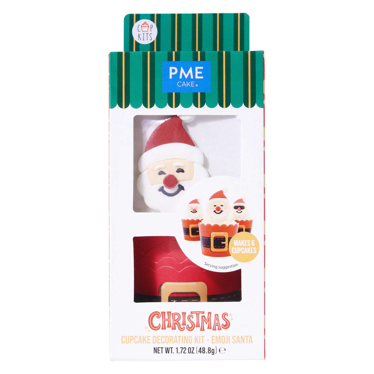 Navidad Kit de Decoración para Cupcakes - Emoji Papá Noel (Set de 6)