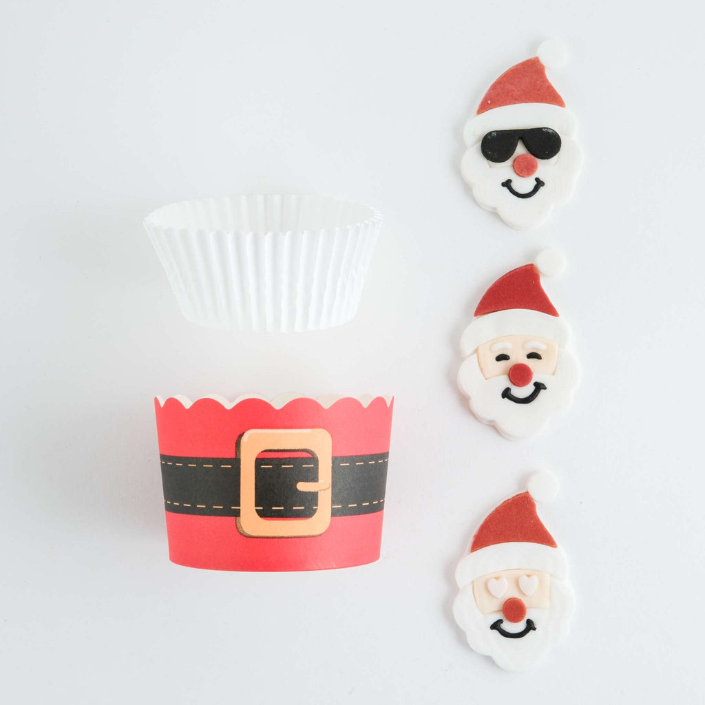 Noël Kit de Décoration de Cupcakes - Emoji Santa (Set de 6)