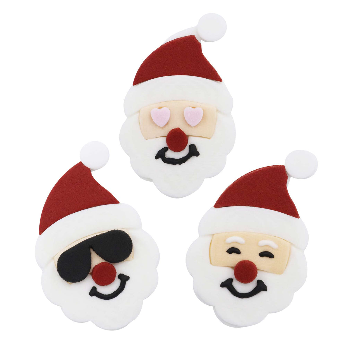 Navidad Kit de Decoración para Cupcakes - Emoji Papá Noel (Set de 6)