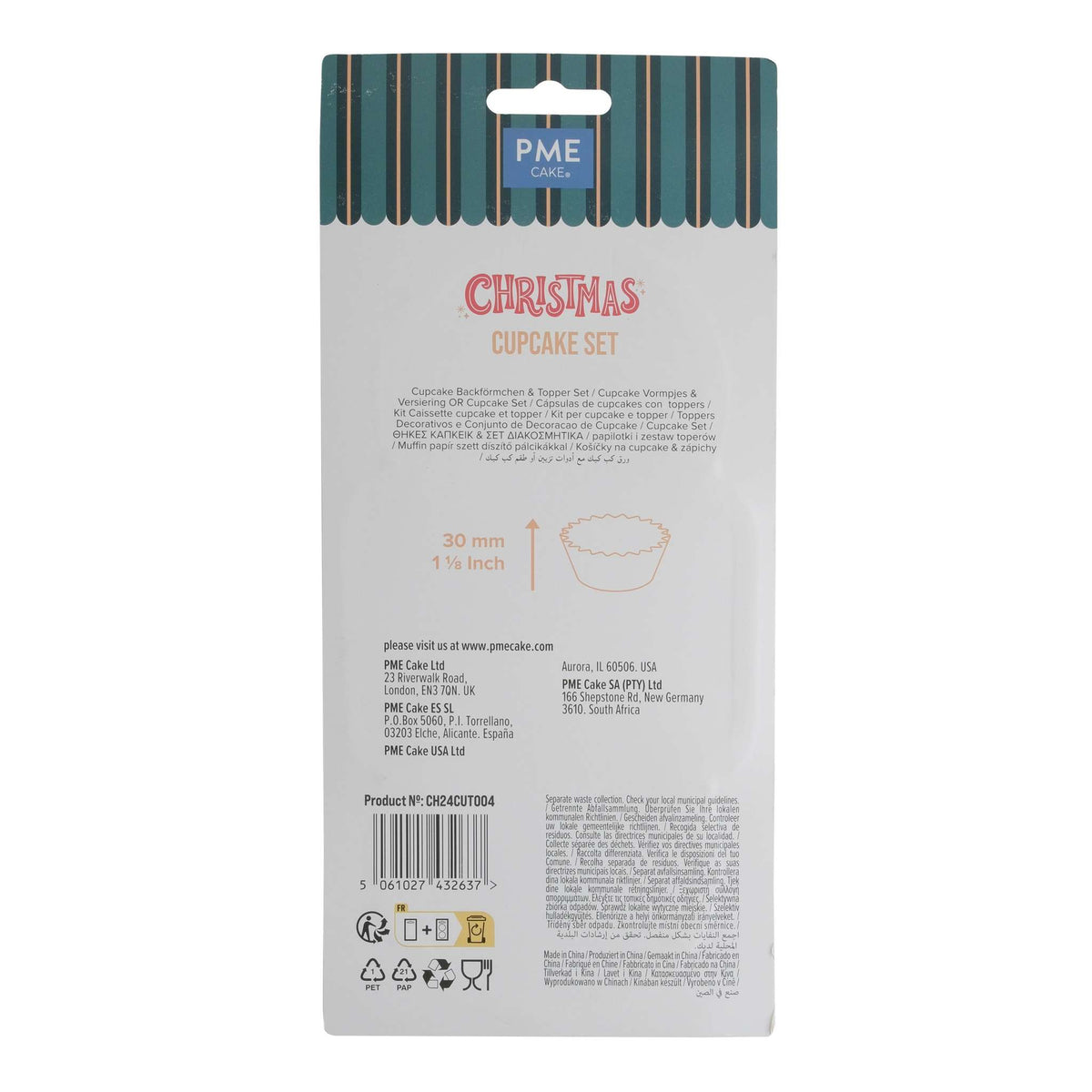Navidad Set de 24 Cápsulas para Cupcakes y Toppers - Estrellas Doradas
