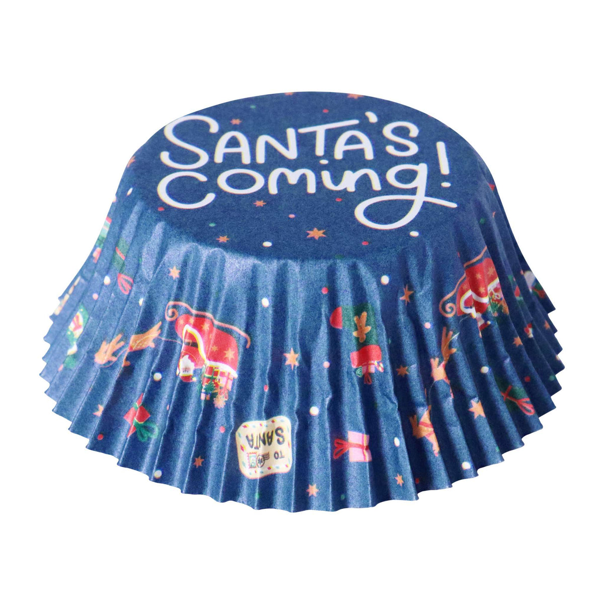 Noël Kit de Caissettes à cupcakes et Toppers - Le Père Noël arrive en Ville (Set de 24)