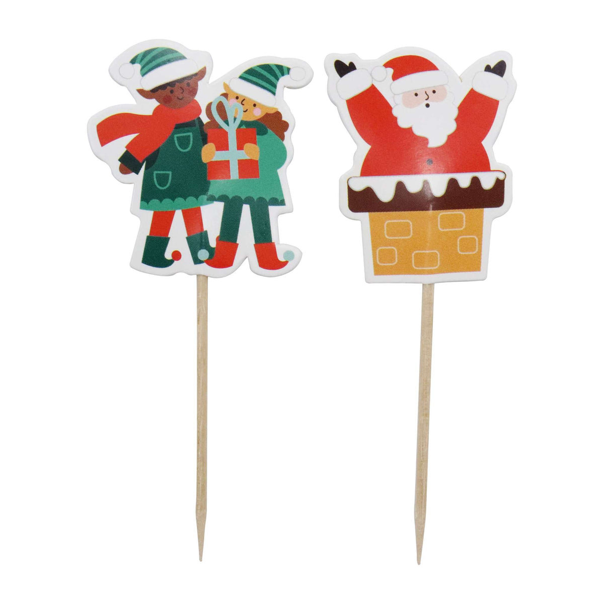 Noël Kit de Caissettes à cupcakes et Toppers - Le Père Noël arrive en Ville (Set de 24)