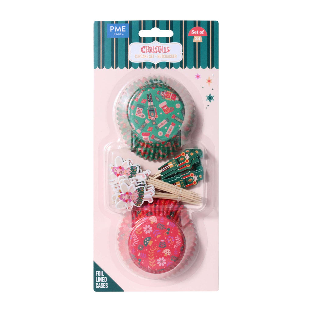 Noël Kit de Caissettes à cupcakes et Toppers - Casse-Noisette (Set de 24)