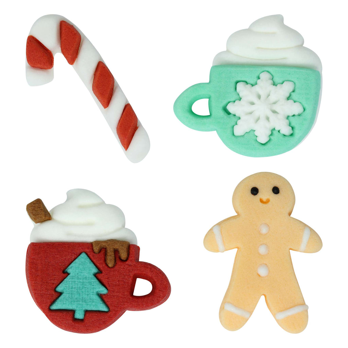 Weihnachts Essbare Zucker Tortenaufsatz - Weihnachtsfreude (12 Stück)