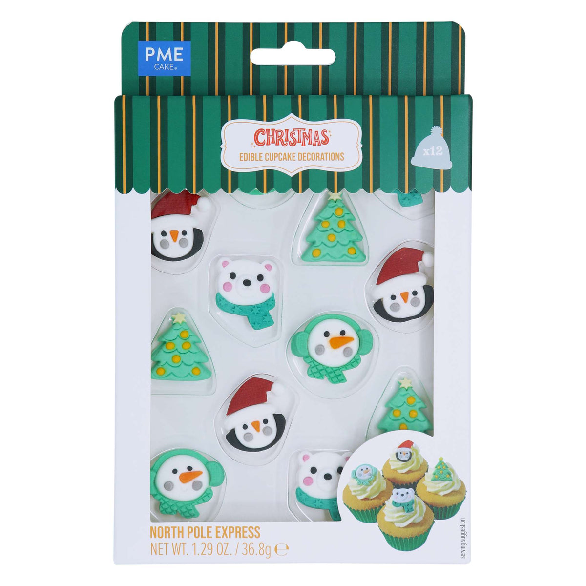 Noël Décorations en Sucre Comestibles - Express du Pôle Nord (12 pièces)