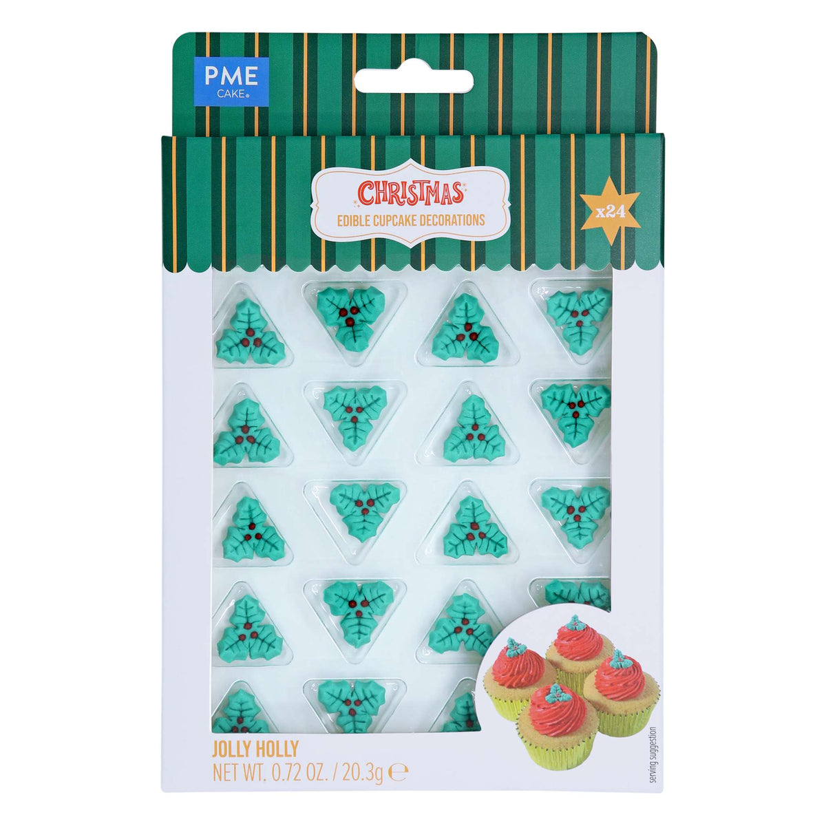 Noël Décorations en Sucre Comestibles - Houx joyeux (24 pièces)