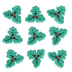 Noël Décorations en Sucre Comestibles - Houx joyeux (24 pièces)