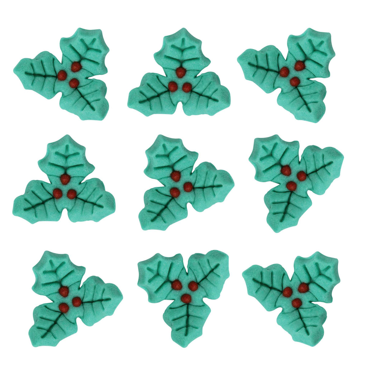 Noël Décorations en Sucre Comestibles - Houx joyeux (24 pièces)