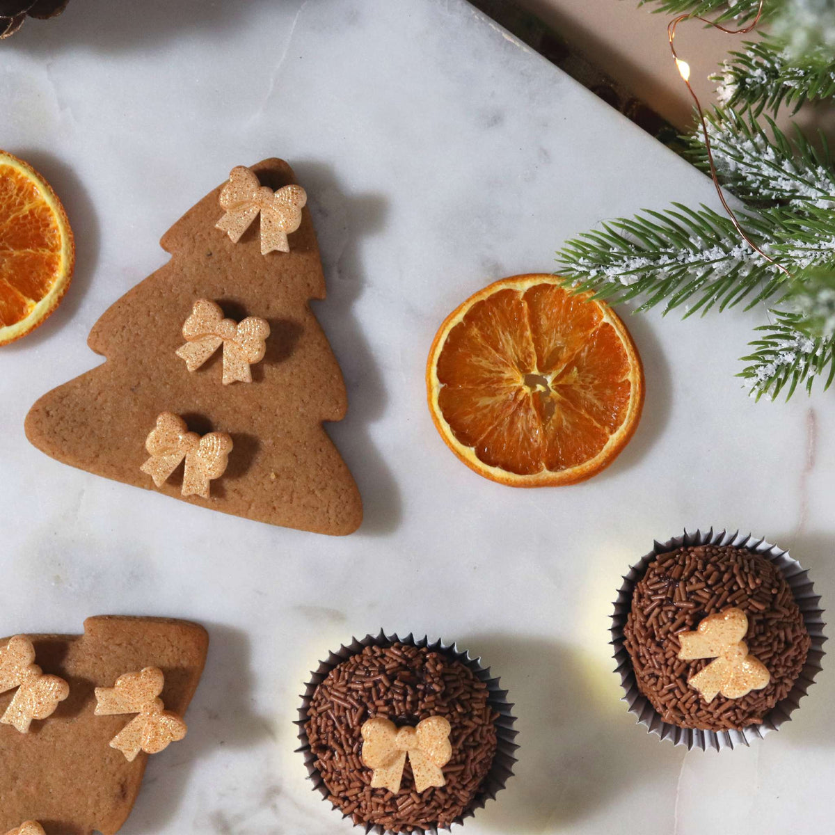 Weihnachts Essbare Zucker Tortenaufsatz - Schleifen und Bänder (24 Stück)