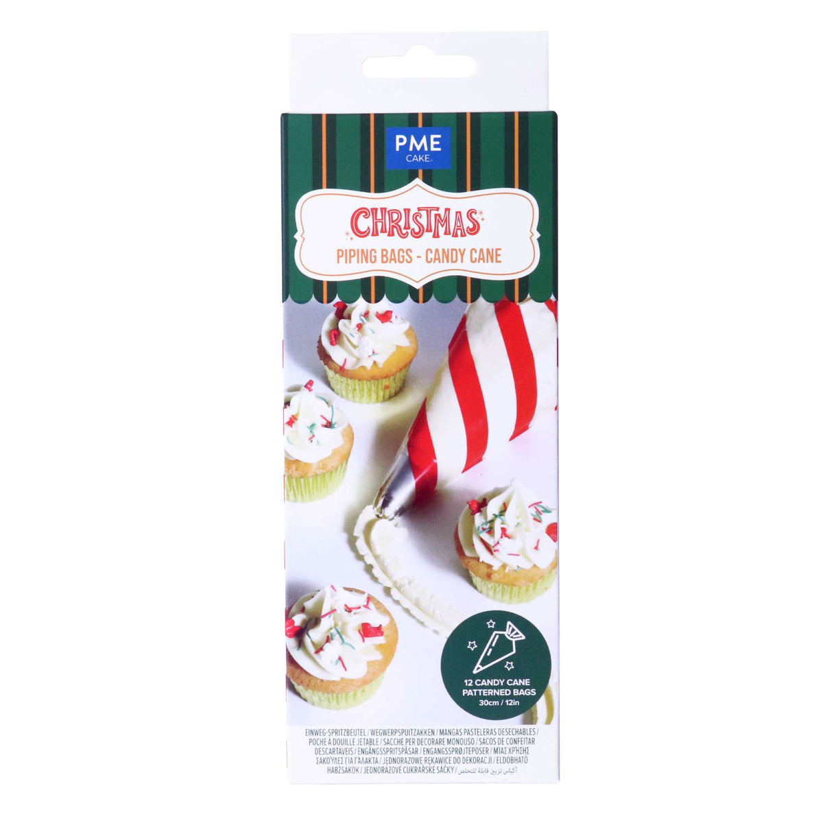 Candy Cane Disposable Piping Bags Pk/12 (30cm /12in)