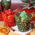 Noël Caissettes à Muffins en forme de Tulipe - Étoiles (24 pièces)