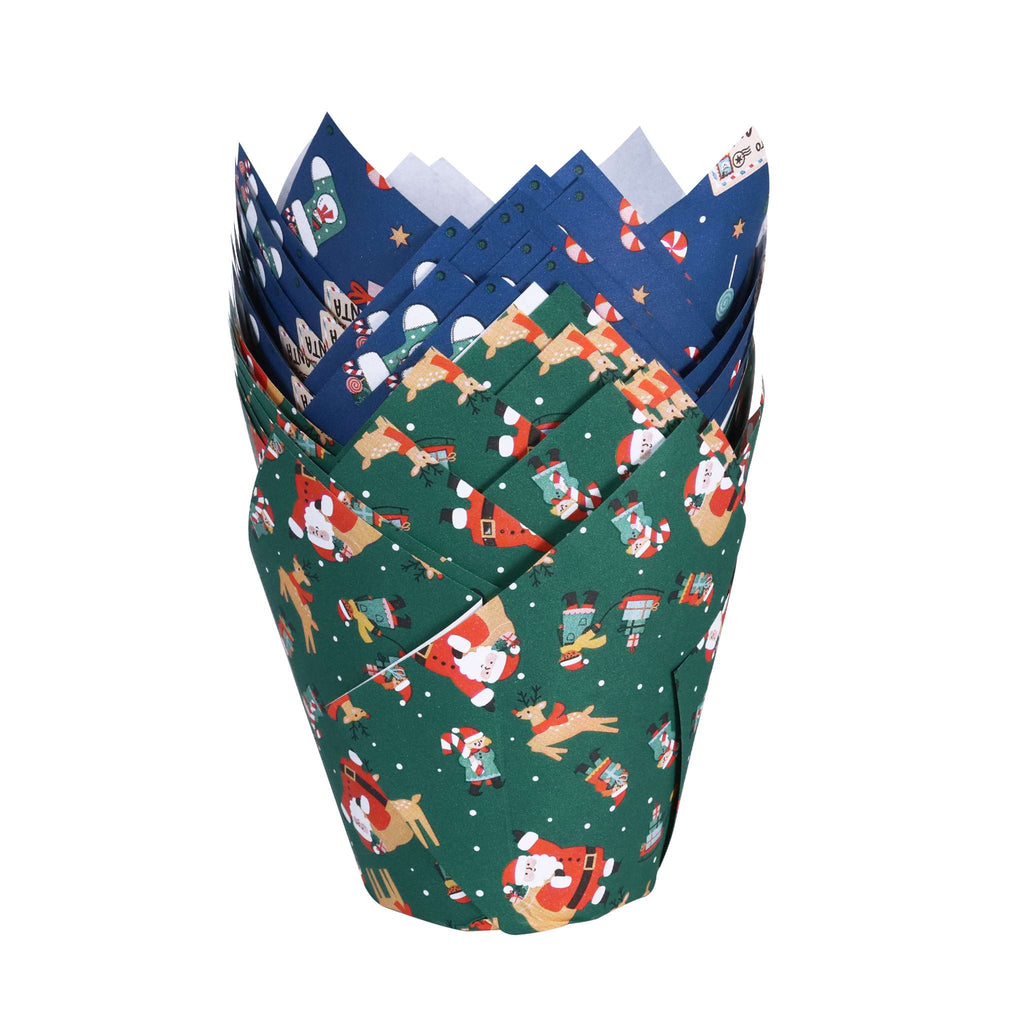 Santa's Workshop Tulip Shaped Muffin Cases Pk/24