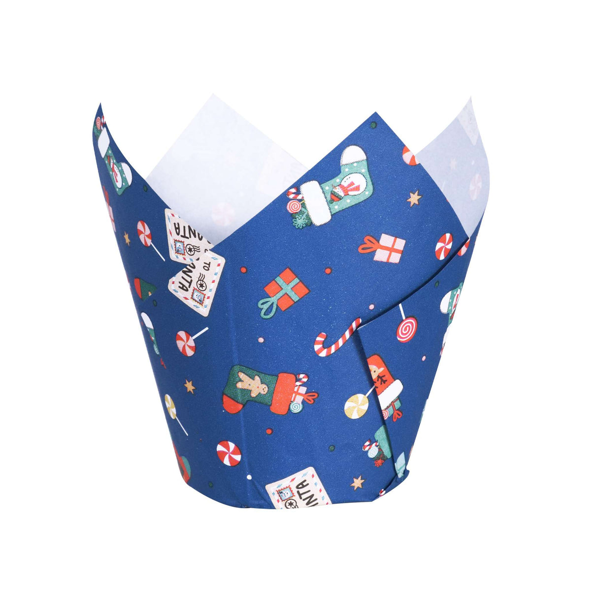 Tulipas Navideñas para Muffins - Taller de Santa (Set de 24)