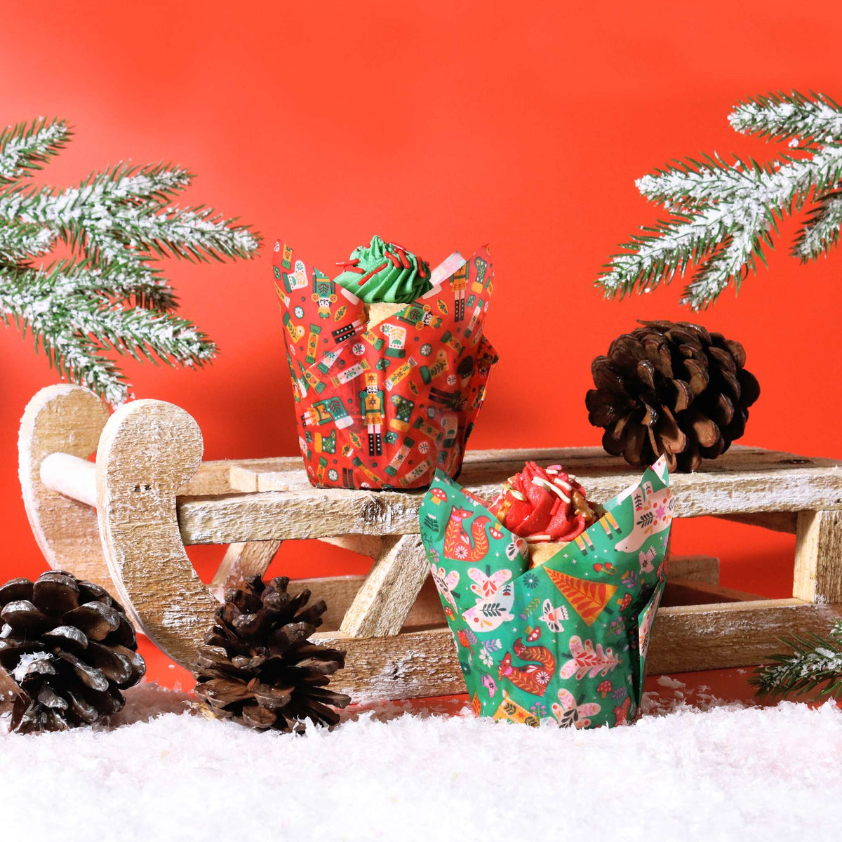 Tulipas Navideñas para Muffins - Encantado (Set de 24)