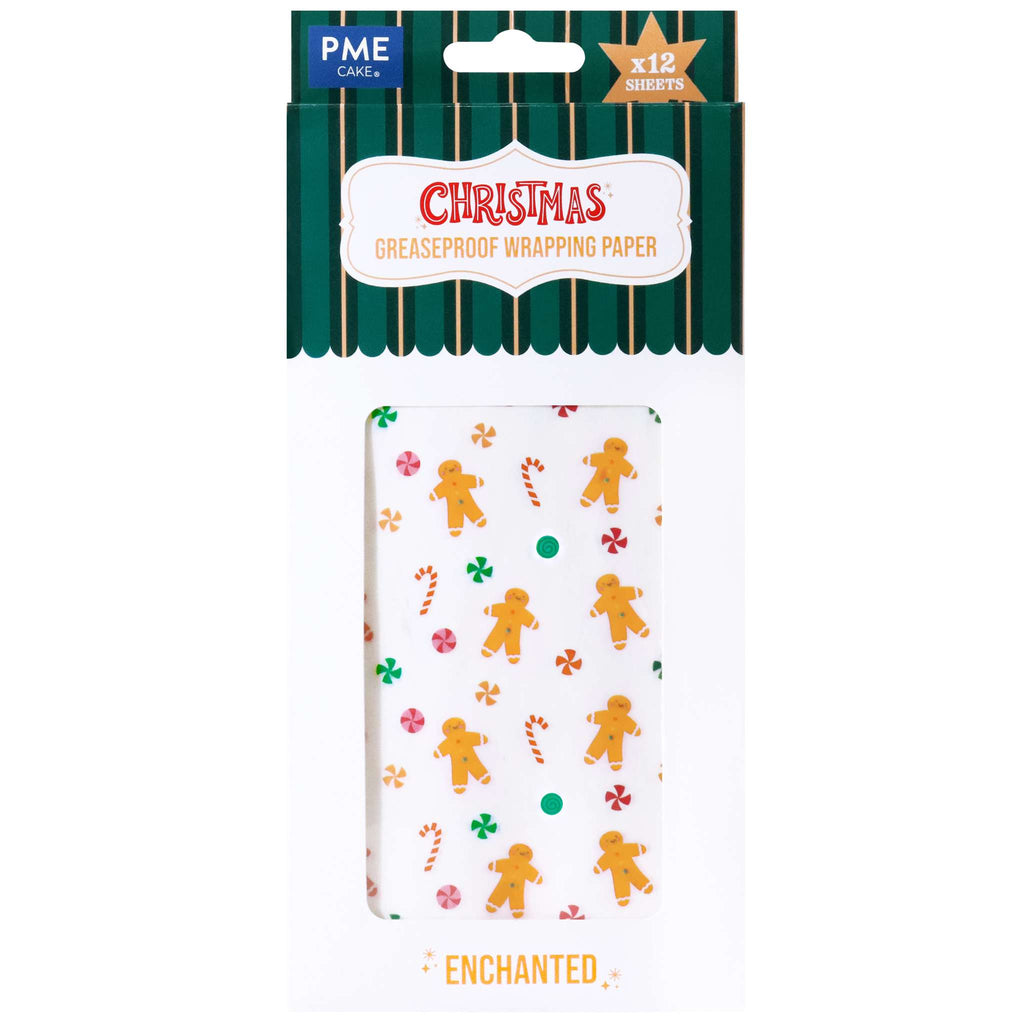 12 Bögen Backpapier für Weihnachtsleckereien & Geschenke - Lebkuchenmann