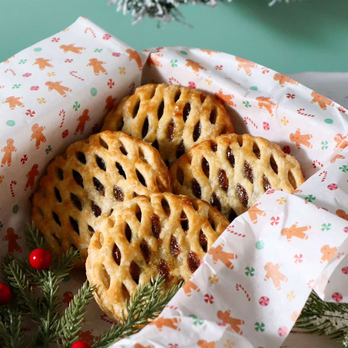 12 Bögen Backpapier für Weihnachtsleckereien & Geschenke - Lebkuchenmann