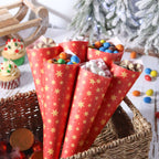 12 Bögen Backpapier für Weihnachtsleckereien & Geschenke - Goldene Sterne