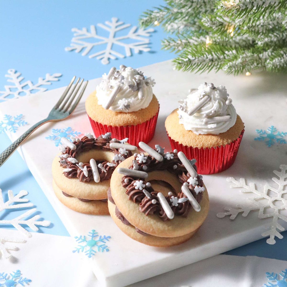 Sprinkles Navideños - Estrellas Brillantes de Plata (160g)