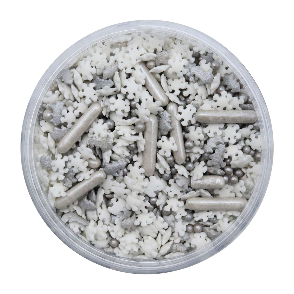 Sprinkles Navideños - Estrellas Brillantes de Plata (160g)