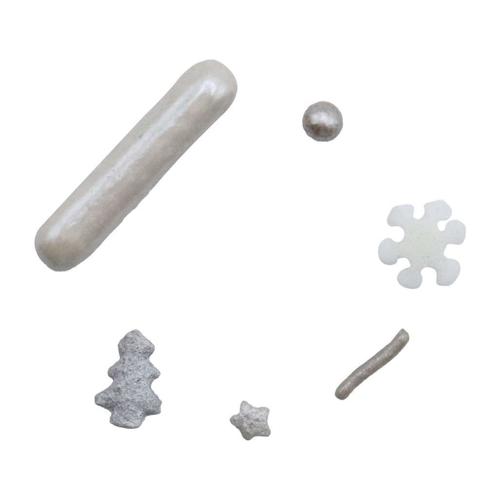 Noël Sprinkles - Étoiles Argentées Brillantes (160g)