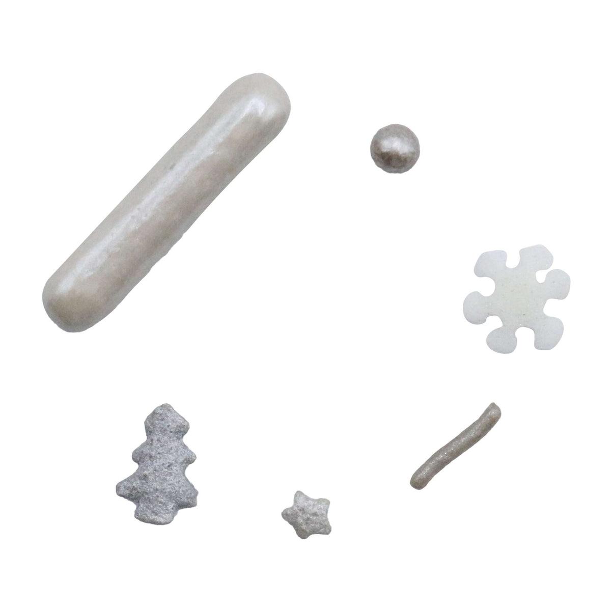 Sprinkles Navideños - Estrellas Brillantes de Plata (160g)