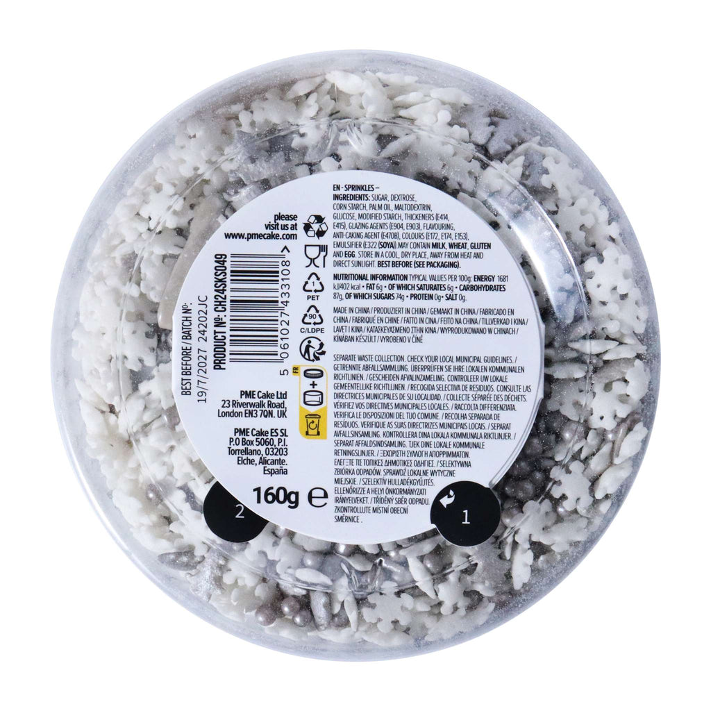 Noël Sprinkles - Étoiles Argentées Brillantes (160g)