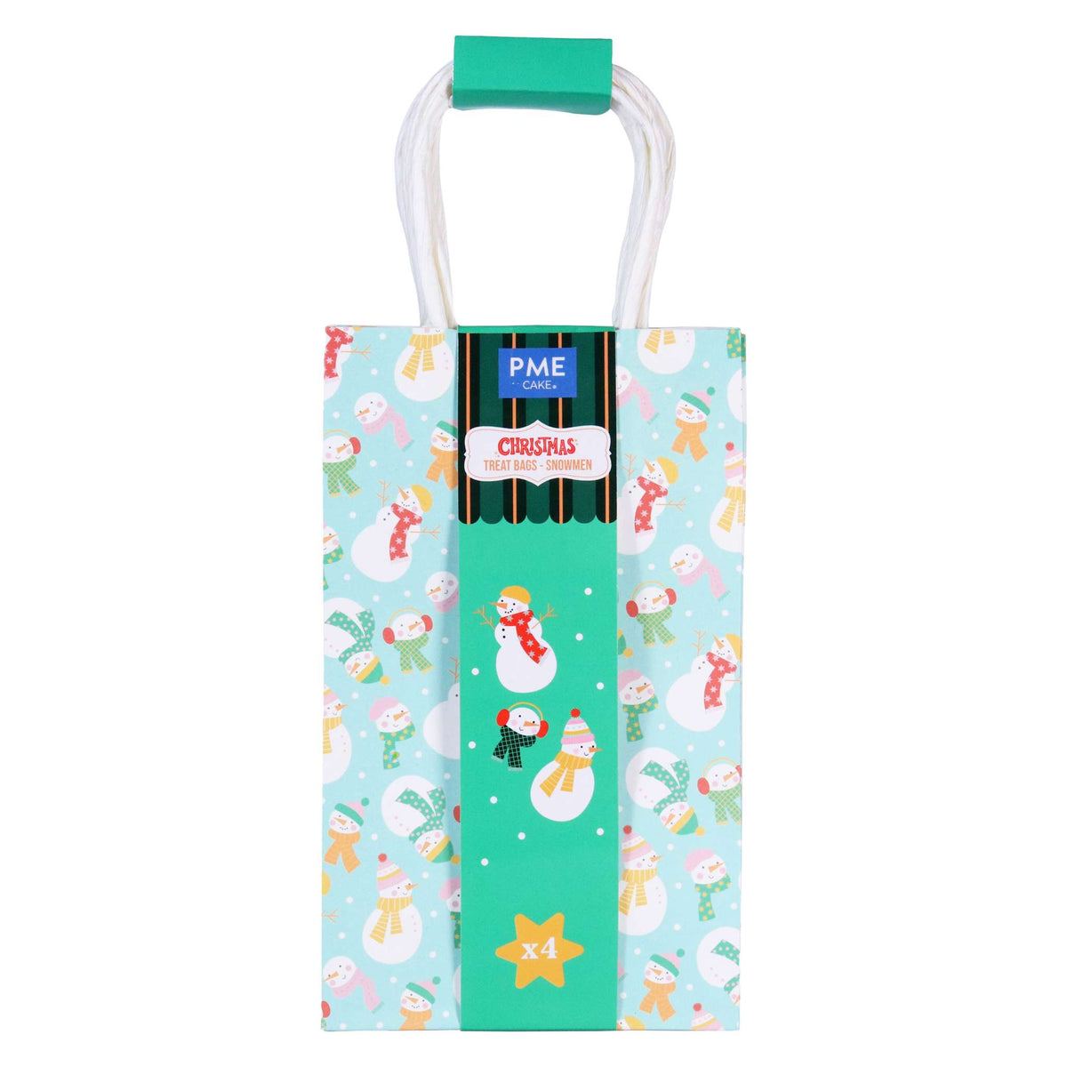 4 Bolsas de papel para Dulces Navideños - Muñecos de Nieve