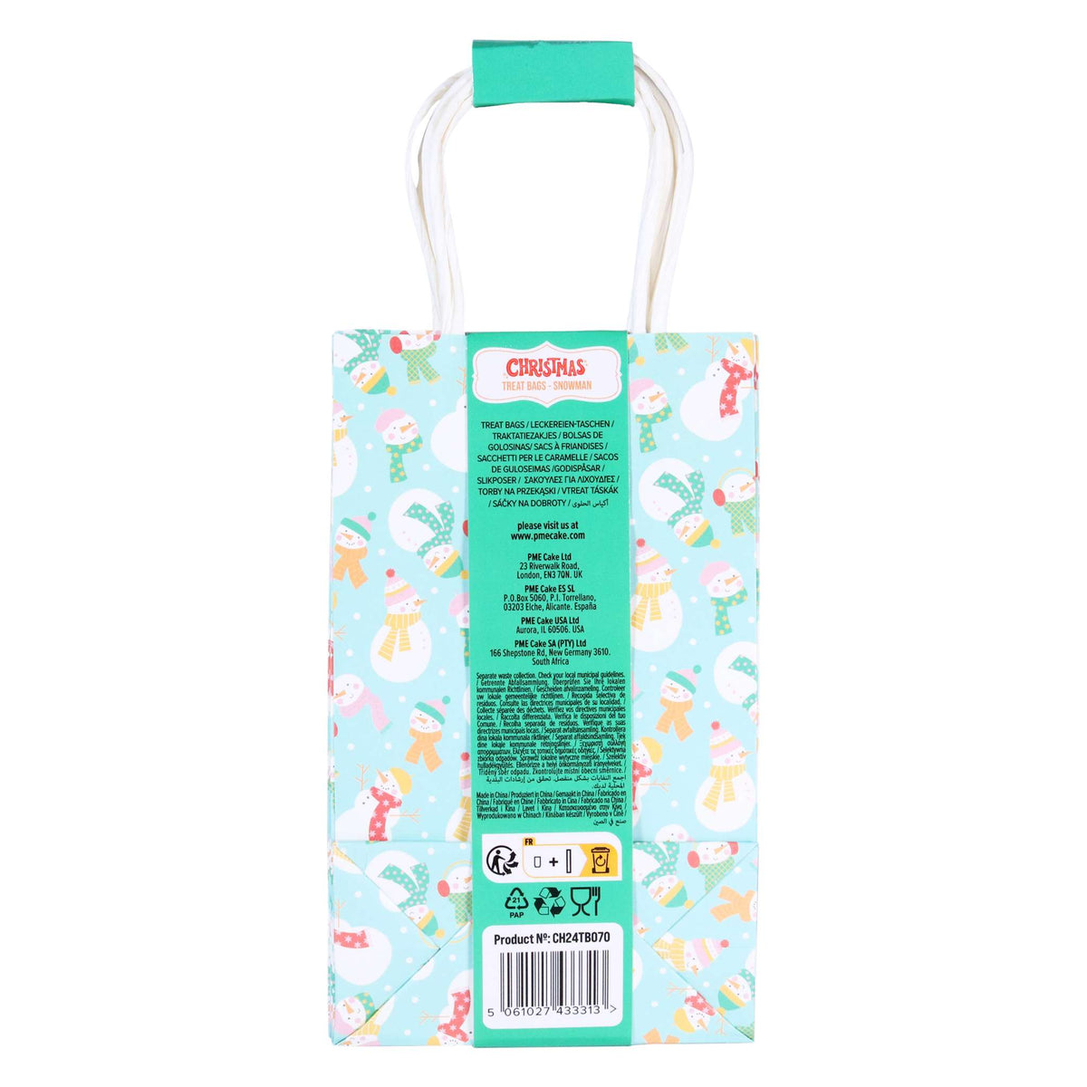 4 Bolsas de papel para Dulces Navideños - Muñecos de Nieve