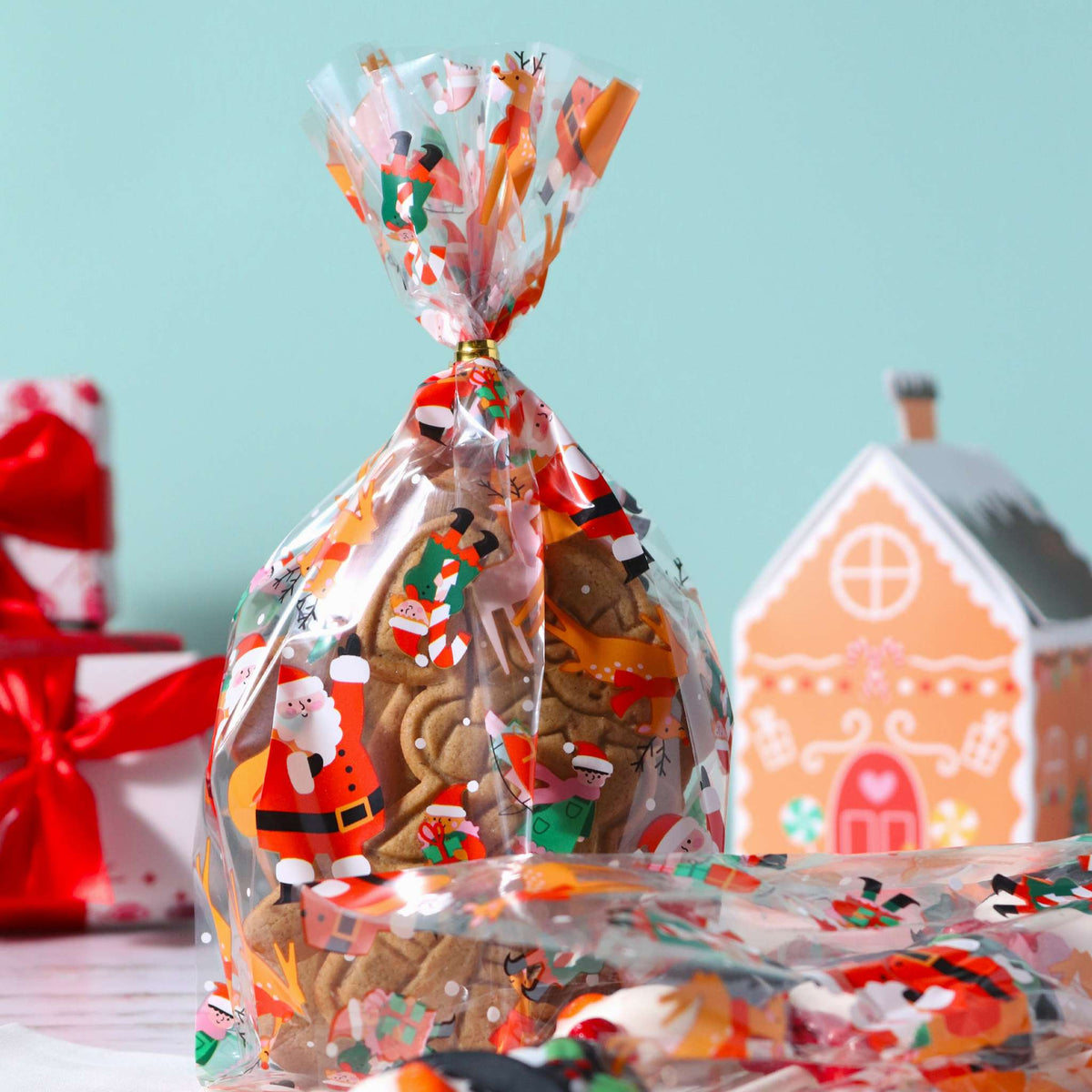 20 Bolsas de plástico para Dulces Navideños - Taller de Papá Noel
