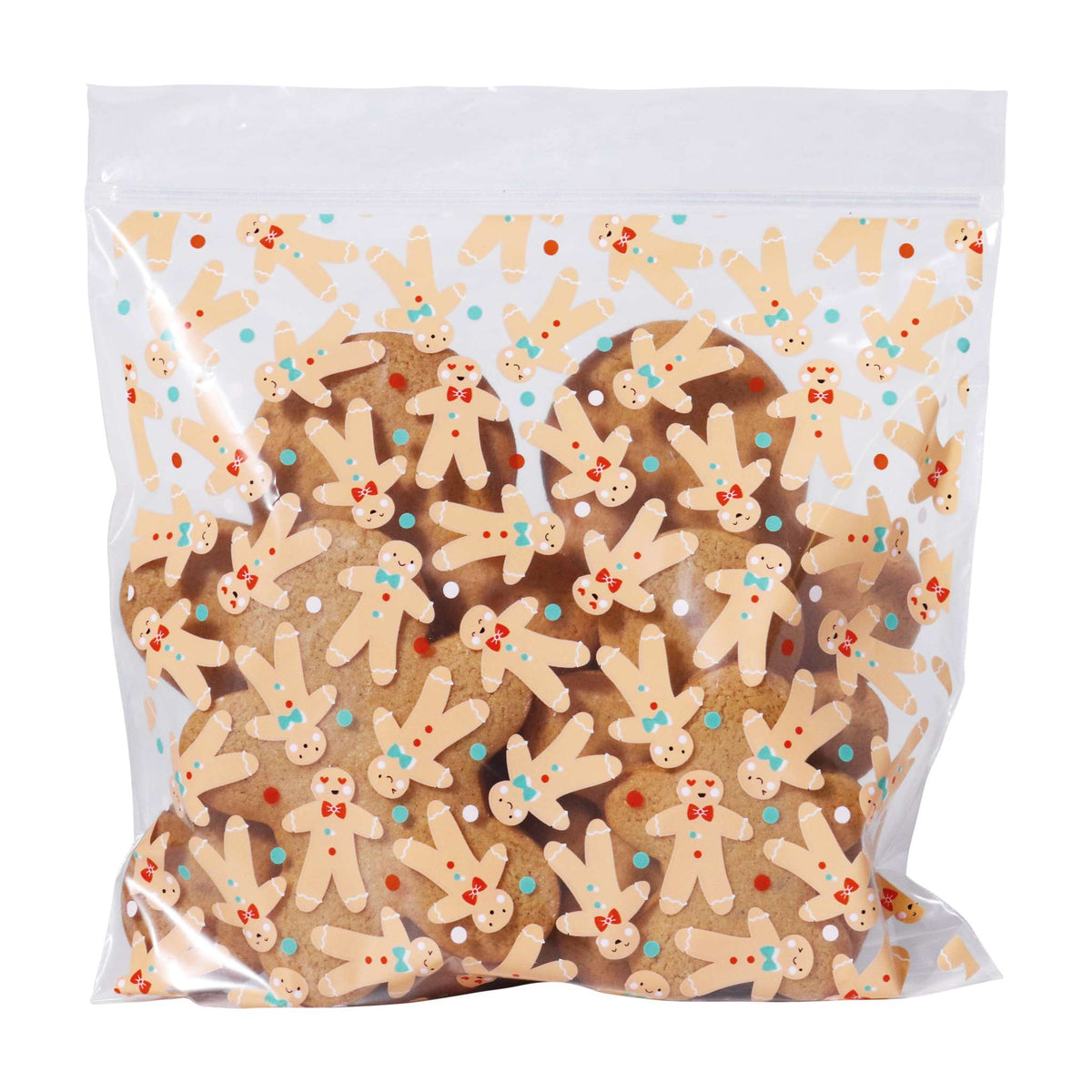 20 Bolsas de plástico resellables para Dulces Navideños - Hombre de Jengibre