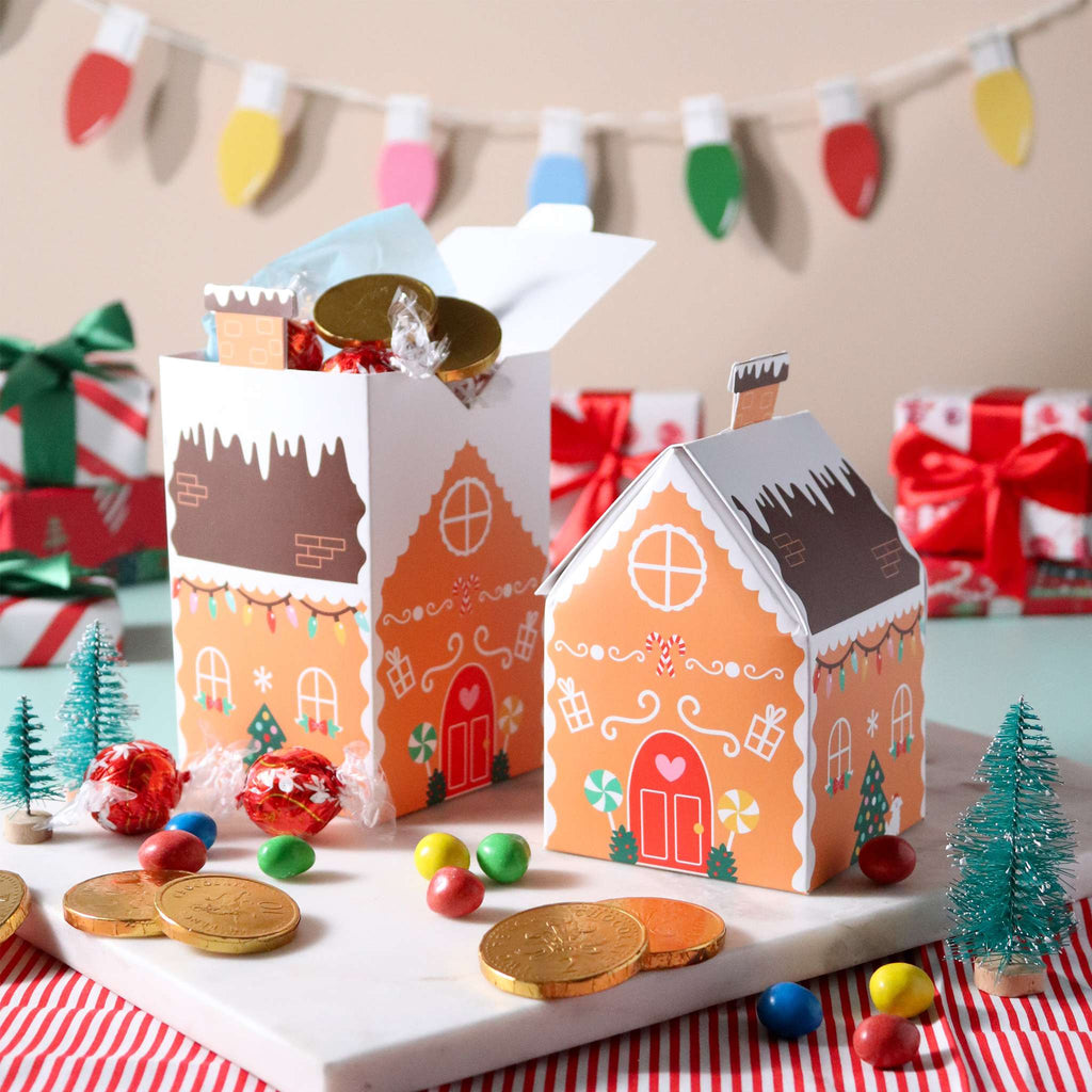 4 Süßigkeitenboxen für Weihnachten - Lebkuchenhaus
