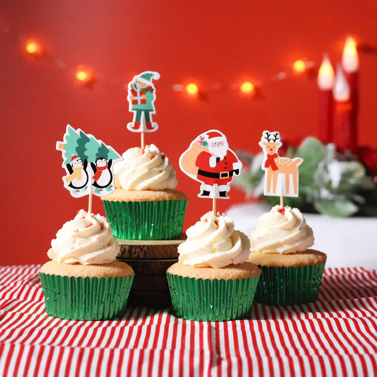 Santa & Friends Cupcake Toppers Pk/24