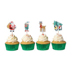 Weihnachtliche Kuchendeko Topper - Santa & Freunde (24 Stück)