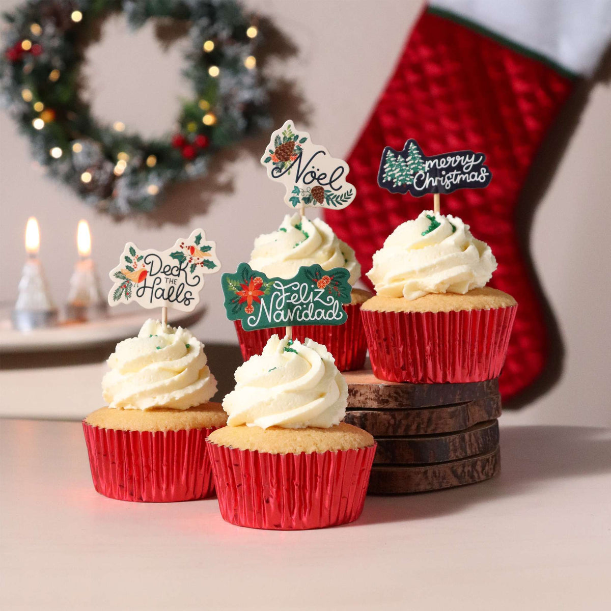 Deck The Halls Cupcake Toppers Pk/24