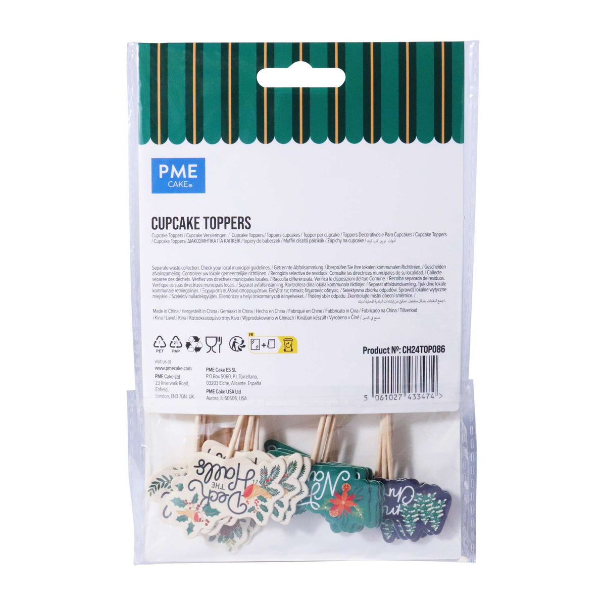 Deck The Halls Cupcake Toppers Pk/24