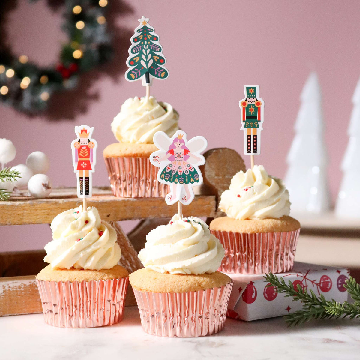Kerst Taarttoppers - Notenkraker (24 stuks)
