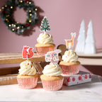 Noël Toppers Décorations de Cupcake - Forêt Enchantée (24 pièces)