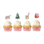 Noël Toppers Décorations de Cupcake - Forêt Enchantée (24 pièces)