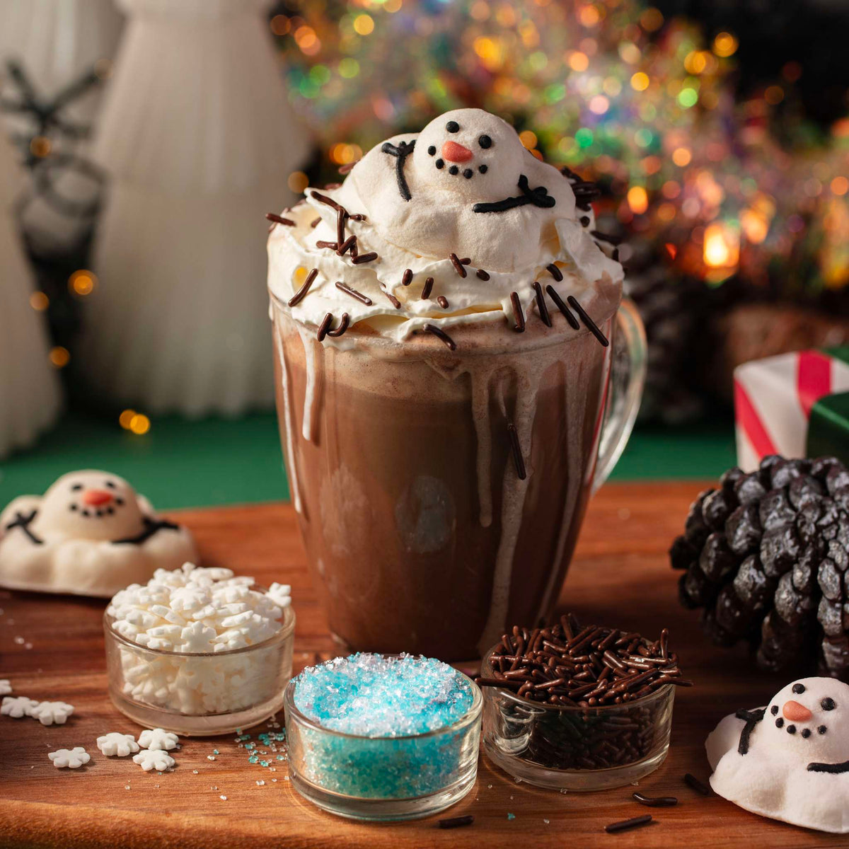 Kit de Décoration pour Chocolat Chaud - Bonhomme de Neige Fondant (260g / 9,17oz)