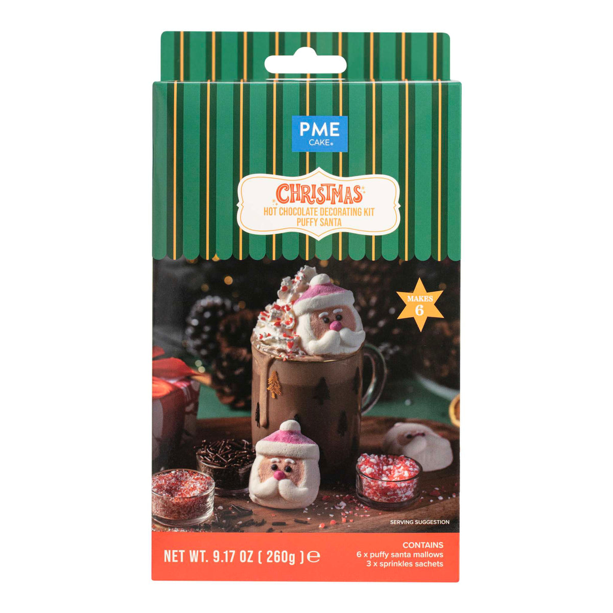 Warme Chocolade Decoratieset - Bolle Kerstman (260g / 9,17oz)