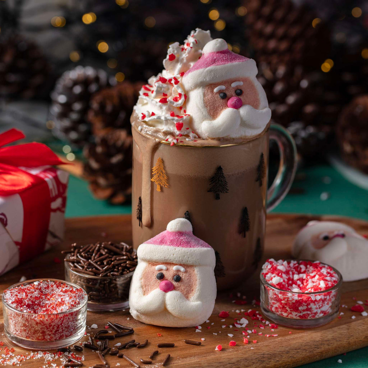 Warme Chocolade Decoratieset - Bolle Kerstman (260g / 9,17oz)