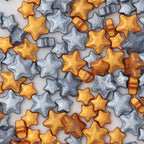 Navideño Sprinkle Charms - Estrellas Doradas y Plateadas (25g / 0.9oz)