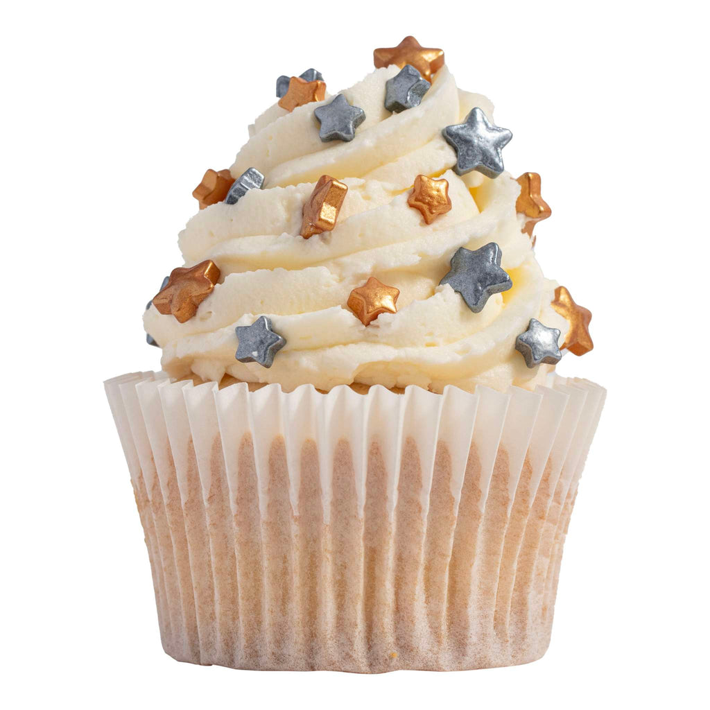 Navideño Sprinkle Charms - Estrellas Doradas y Plateadas (25g / 0.9oz)