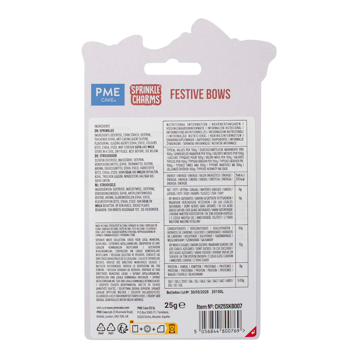 Navideño Sprinkle Charms - Lazos Festivos (25g / 0.9oz)