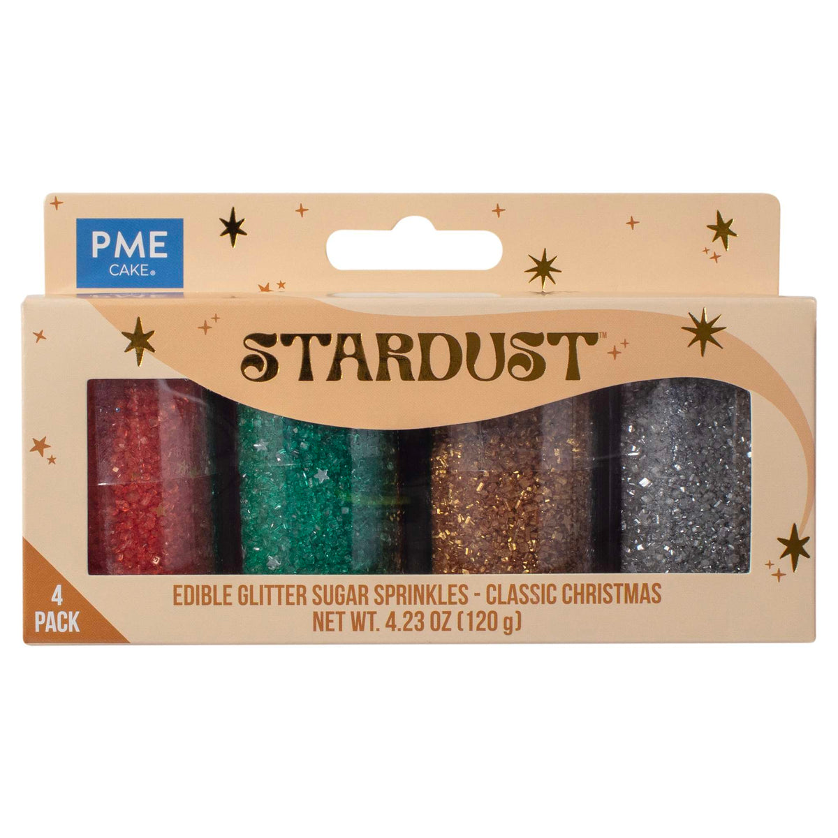 Starsugar Classic Christmas Edible Glitter Sugar Sprinkles (4.23oz / 120g)