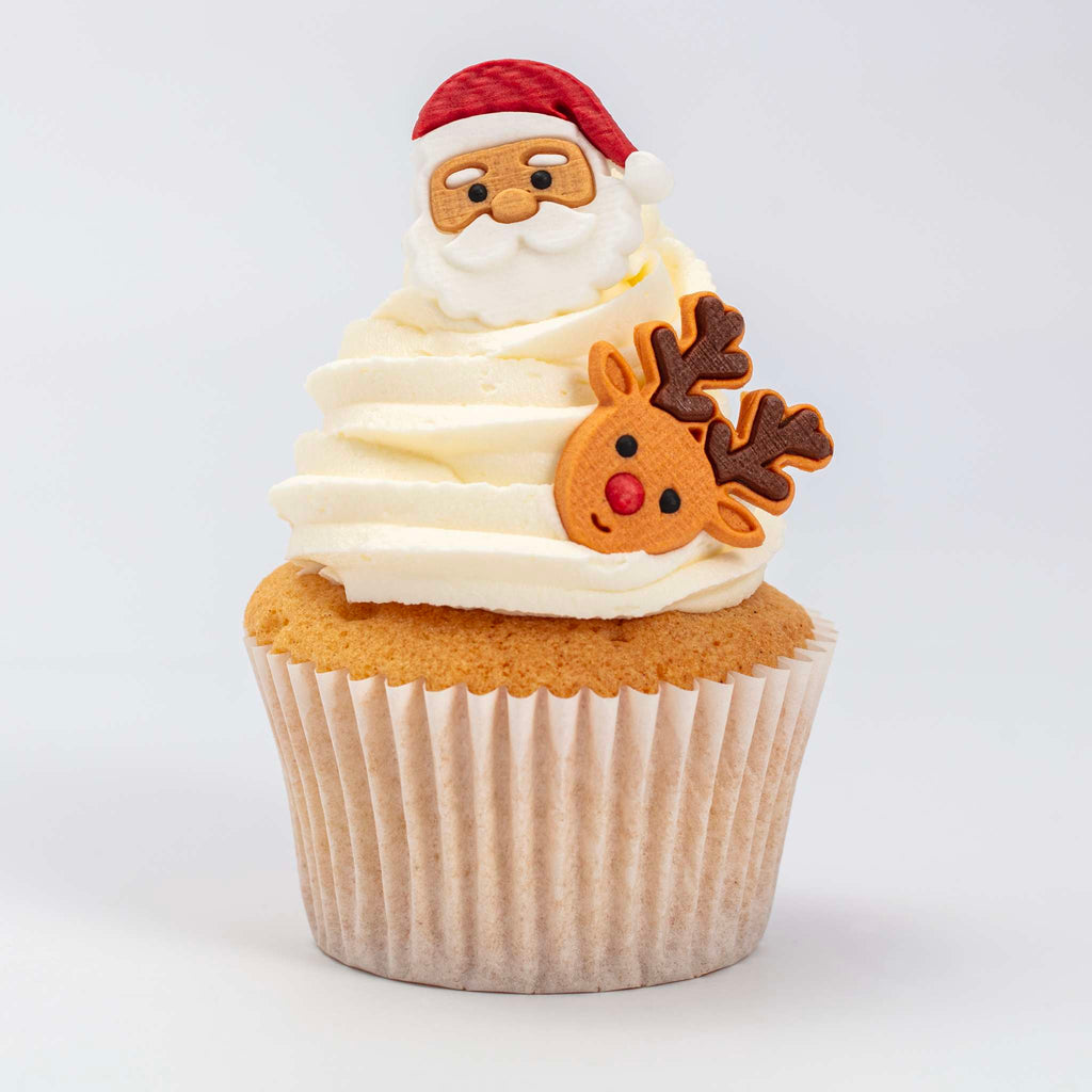 Santa And Rudolph Edible Cupcake Decorations Pk/6 (13.96g)