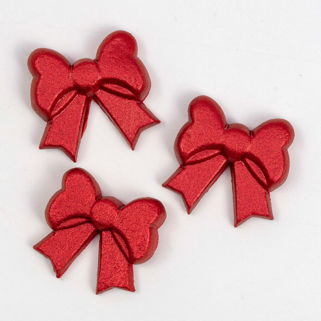 Red Bows Edible Cupcake Decorations Pk/15 (10.89g)